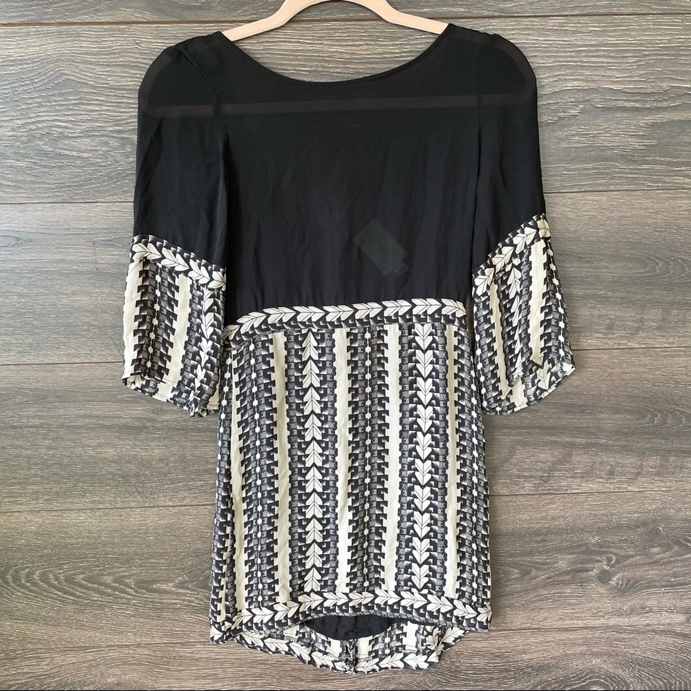 ESKELL | Anthropology Black Boho Silk Bell Sleeve Dress